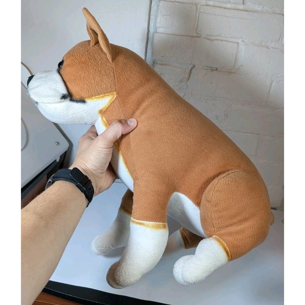LARGE Boxer Plush Stuffed Animal Brown Dog Vintage Realistic Life Size Soft